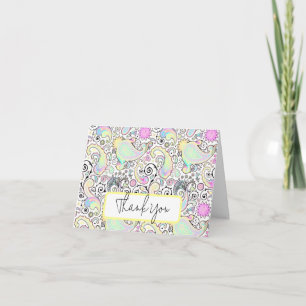 Cartão Paisley pastel personalizado