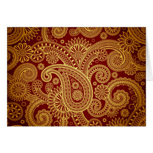 Cartão Paisley Pattern, Persa Paisley, Oriental Paisley