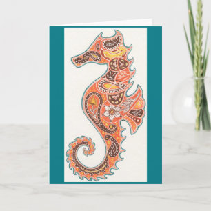 Cartão Paisley Seahorse