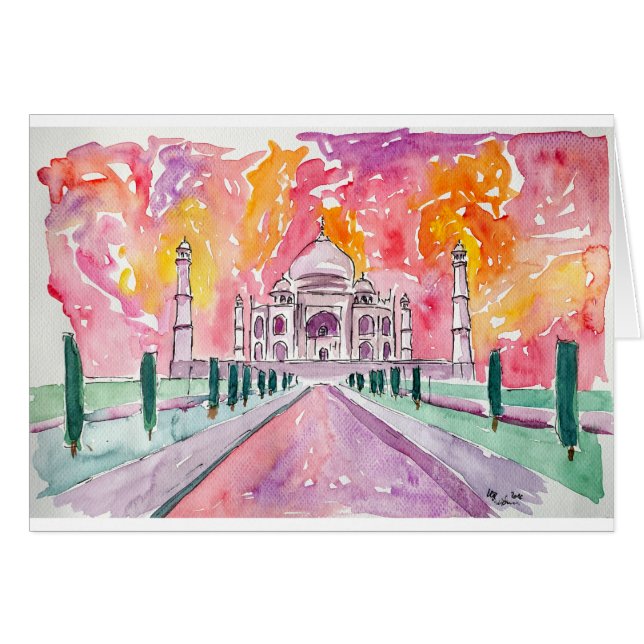 Cartão Palácio de India no por do sol (Frente Horizontal)