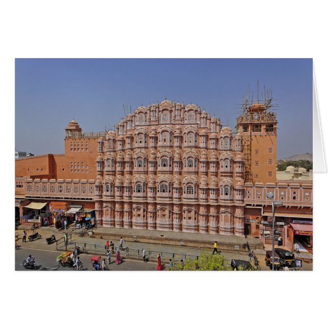 Cartão Palácio dos ventos (Hawa Mahal), Jaipur, Índia, (Frente Horizontal)