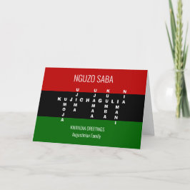Cartão Palavra Cruzada Personalizada NGUZO SABA Kwanzaa