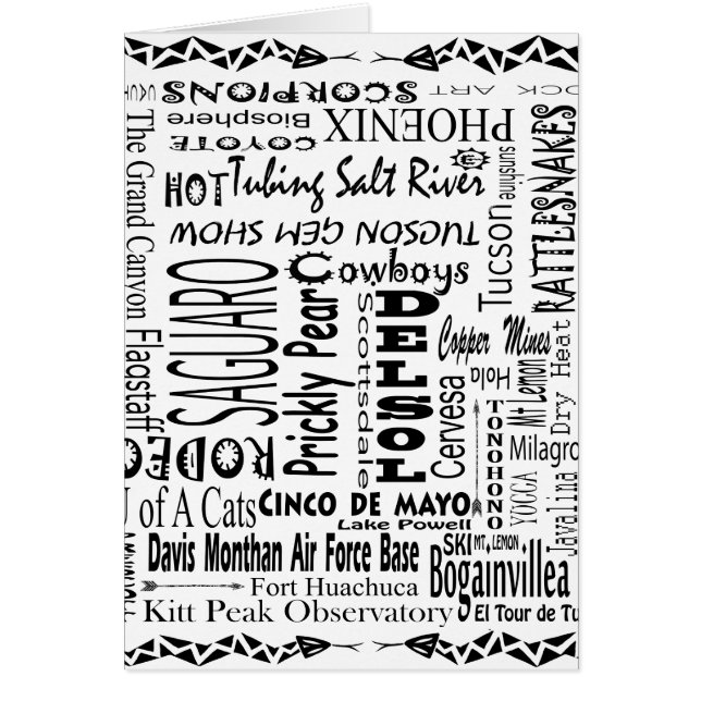 Cartão Palavras Buzz arizona (Frente)