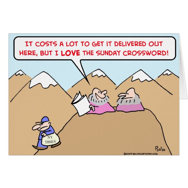 Cartão palavras cruzadas de domingo do guru (Frente Horizontal)