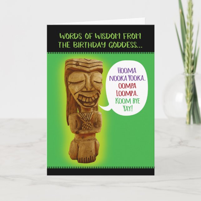 Cartão Palavras da Deusa de Aniversário Engraçada da Sabe (Frente)
