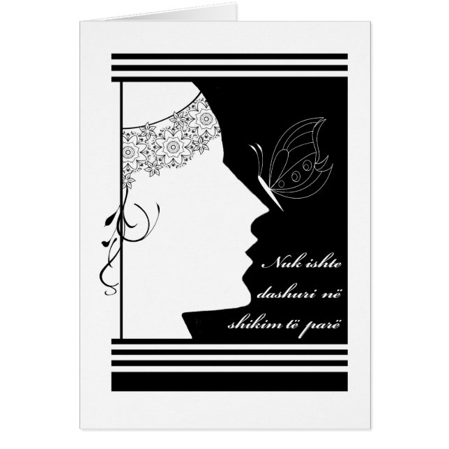 Cartão Palavras de amor e romance escritas em albanês (Frente)