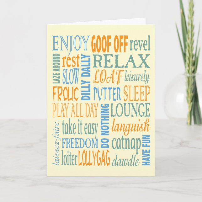 Cartão Palavras de aposentação e conselhos (Frente)