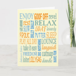 Cartão Palavras de aposentação e conselhos