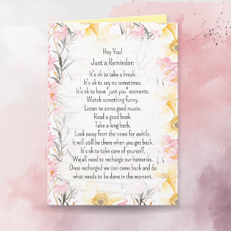 Cartão Palavras de Sabedoria | Cuide-se