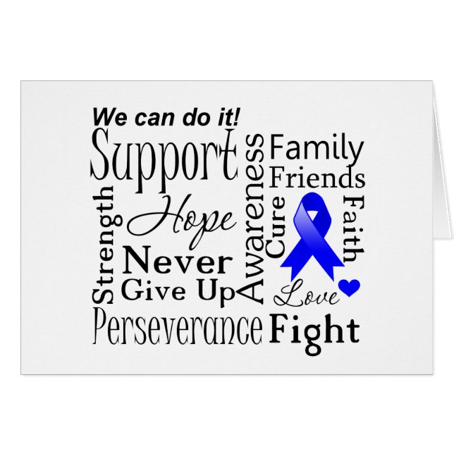 Cartão Palavras de suporte do Cancer retal (Frente Horizontal)