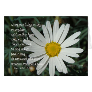 Cartão Palavras Famosas: Canção - Série White Daisy Card