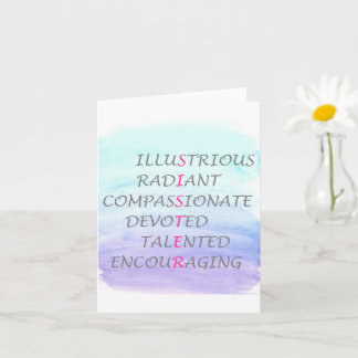 Cartão Palavras para descrever irmã