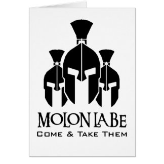 Cartão Palavras triplas da ameaça de MOLON LABE