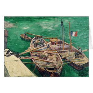 Cartão Palco de aterragem com barcos, 1888 de Vincent van