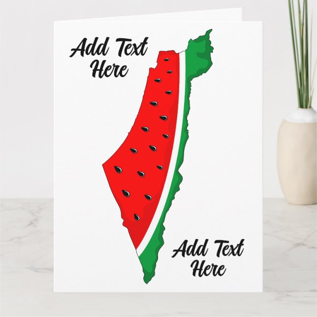 Cartão Palestina - Mapa Watermelon - Símbolo da liberdade (Frente)