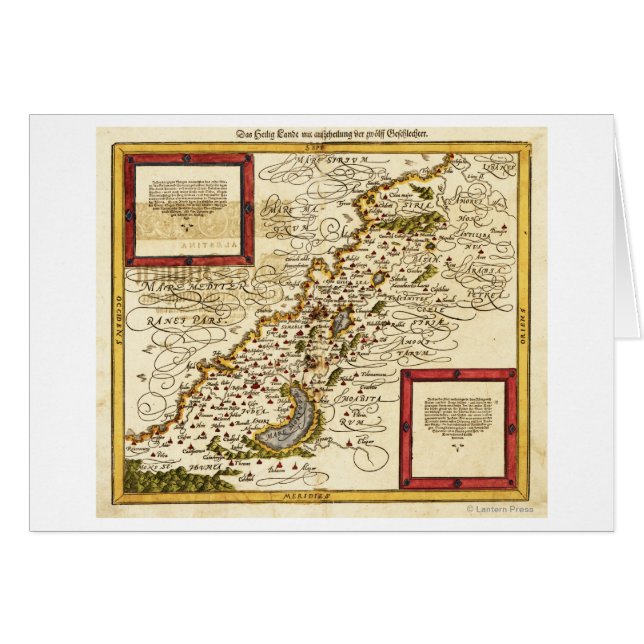 Cartão PalestinaMapaPanorâmicoPalestina 3 (Frente Horizontal)