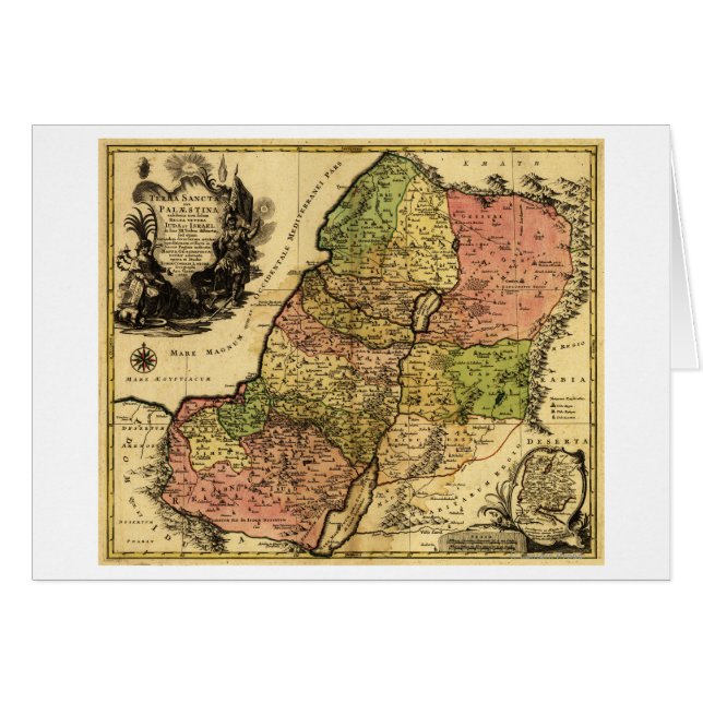 Cartão PalestinaMapaPanorâmicoPalestina 4 (Frente Horizontal)