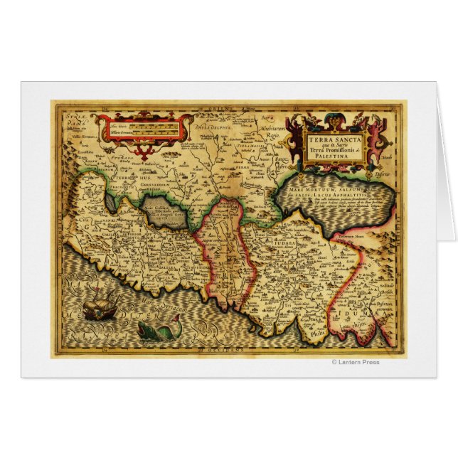 Cartão PalestinaMapaPanorâmicoPalestina 5 (Frente Horizontal)