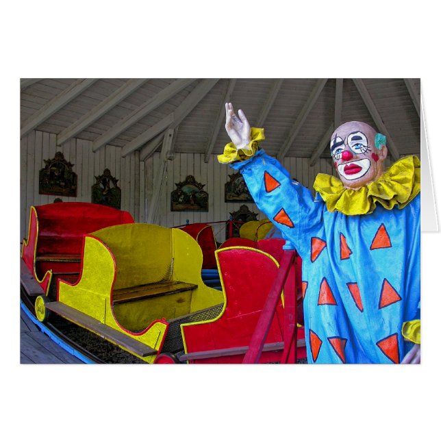 Cartão Palhaço Colorido (Frente Horizontal)
