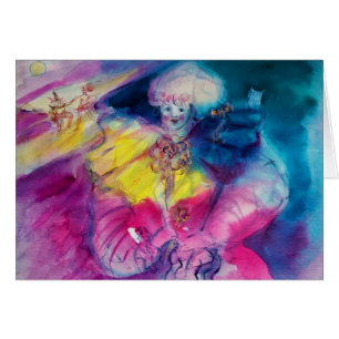 CARTÃO PALHAÇO COM CORUJA E VIOLINO