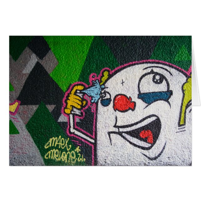 Cartão Palhaço Engraçado Com Rosto Branco (Frente horizontal)