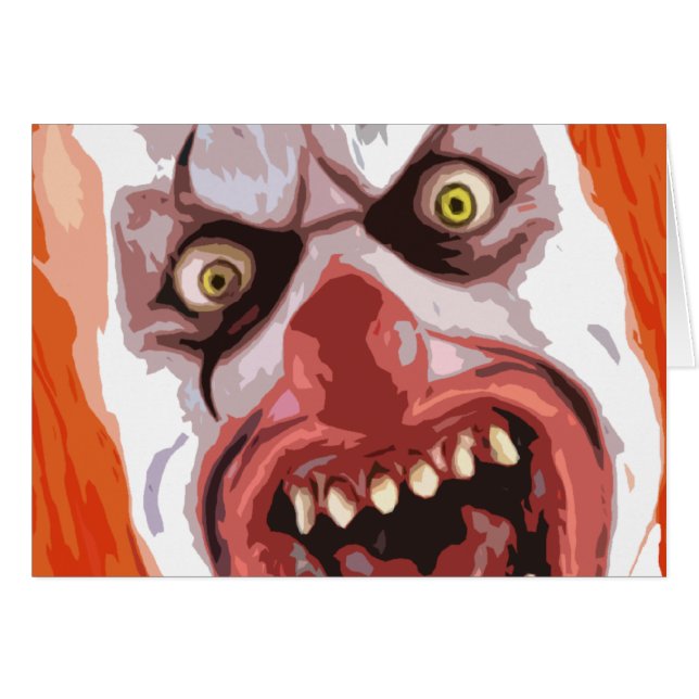 Cartão Palhaço macabramente (Frente Horizontal)