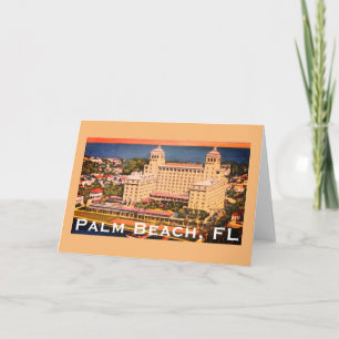 Cartão Palm Beach, Florida - Vintage Skyline Photo