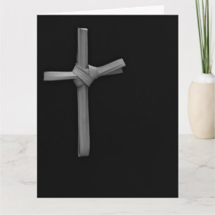 Cartão Palm Cross na placa de Páscoa mínima Elegante pret