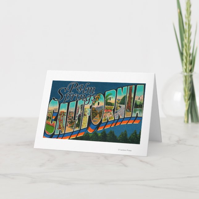 Cartão Palm Springs, California - Large Letter Scenes (Frente)