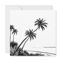 Palm Tree Black & White Beach Coastal