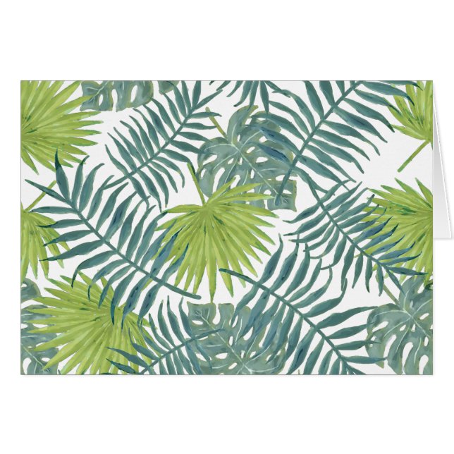 Cartão Palm Tree Fronds Pintando Havaiano (Frente Horizontal)