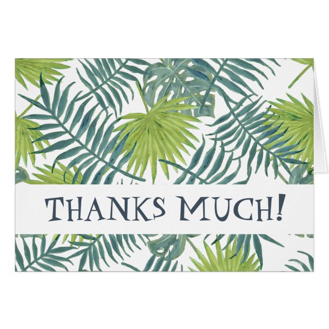 Cartão Palm Tree Fronds Pintando Havaiano (Frente Horizontal)