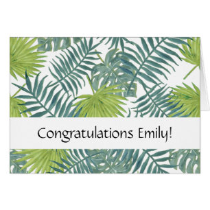 Cartão Palm Tree Fronds Pintando Havaiano
