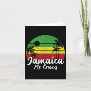 Cartão Palm Tree Vintage Retro Sunset Jamaica Me Crazy Su