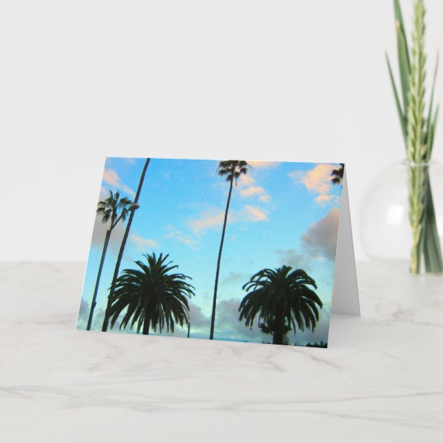 Cartão Palm Trees and Blue Sky Greeting Card (Frente)