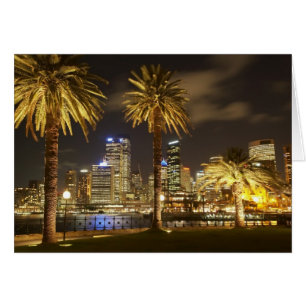 Cartão Palm Trees e CDB à Noite, Sydney, Novo Sul