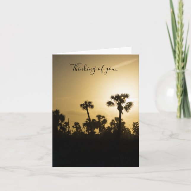 Cartão Palma De Cacau Silhouette Pensando Em Você (Frente)
