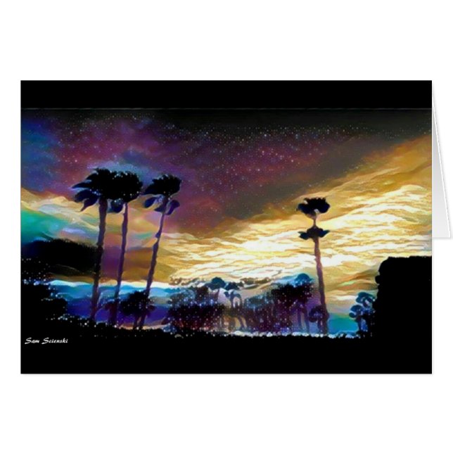 Cartão Palmas coloridas (Frente Horizontal)