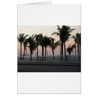 Cartão Palmas roxas cor-de-rosa