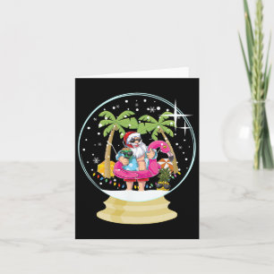 Cartão Palmeira de Natal Surfing Beach Snow Globe Sumário