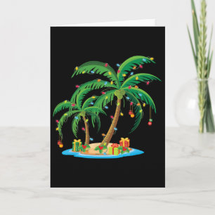 Cartão Palmeira de Natal Tropical Presente de Natal Coco