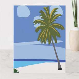 Cartão Palmeira de Praia Férias Saudação de Praia