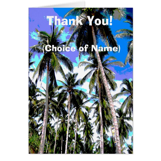 Cartão Palmeiras Tropicais Obrigado! (Frente)