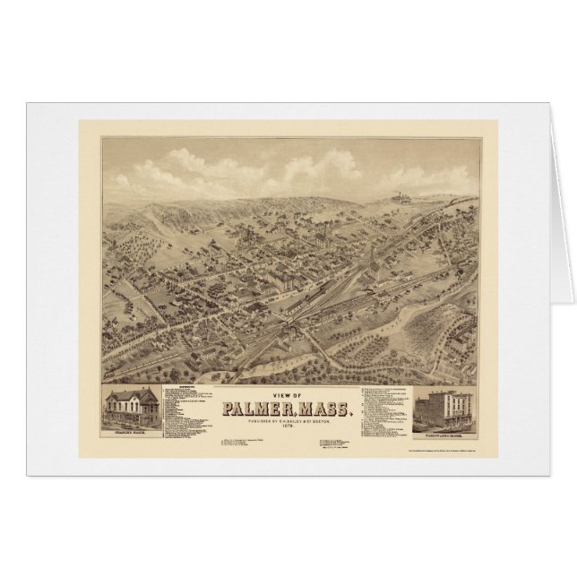 Cartão Palmer, mapa panorâmico das MÃES - 1879 (Frente Horizontal)