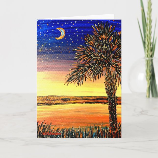 Cartão Palmetto Sunset Greeting Card (Frente)
