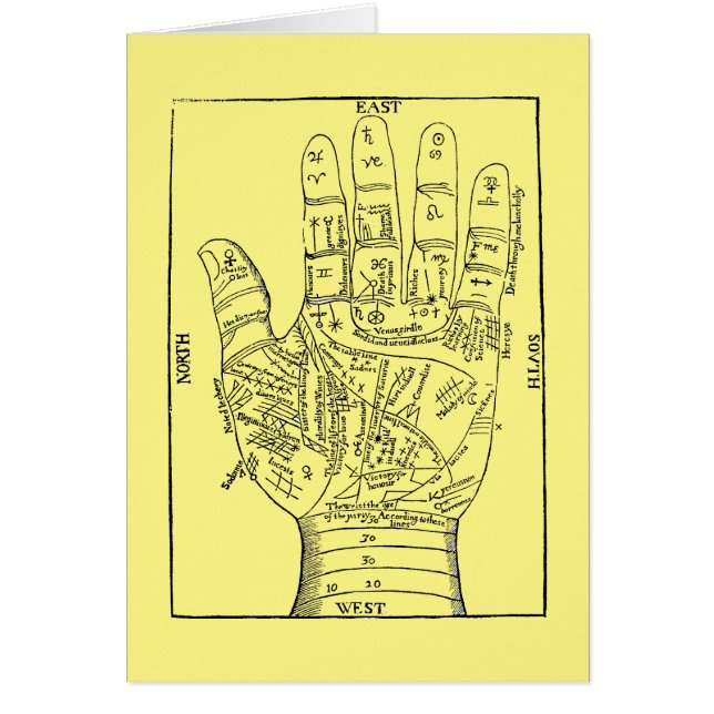 Cartão Palmistry, 1671 (Frente)