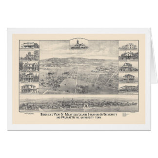 Cartão Palo Alto, mapa panorâmico 1888 do CA (1658A)