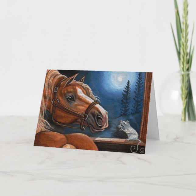 Cartão PALOMINO HORSE White Mouse Note Card (Frente)
