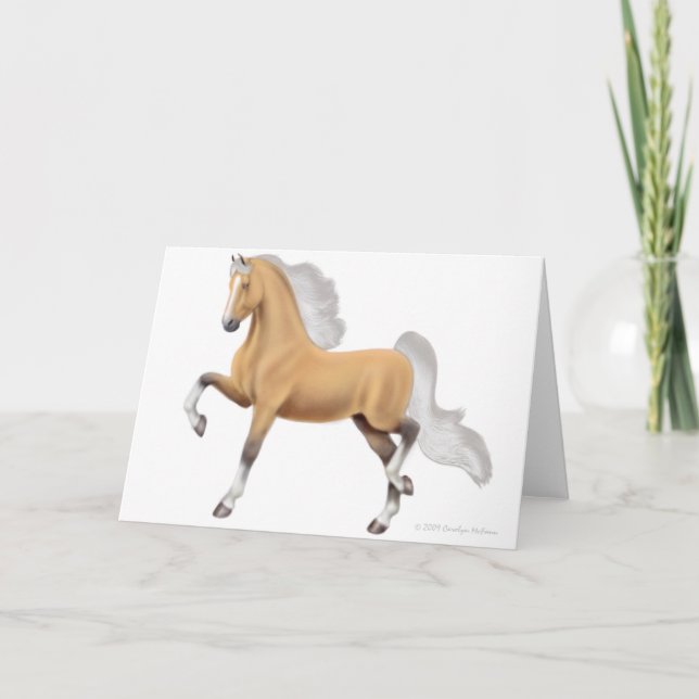 Cartão Palomino Saddlebred Horse Greeting Card (Frente)