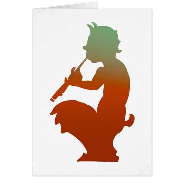 Cartão Pan sátiro flauta flute (Frente)